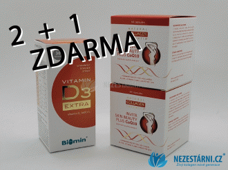 Balíček - OMLAZUJÍCÍ KOLAGENOVÁ KÚRA ISB na 2 měsíce a vitamin D3 EXTRA ZDARMA na 7 měsíců obsahuje: